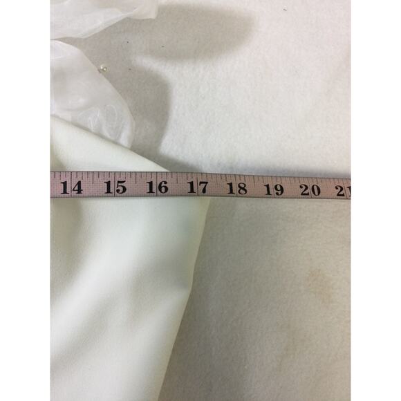 LULU'S SZ L Beaming Perfection White Pearl Organza Tie-Strap Mini Dress NEW B40 - Picture 5 of 10